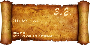 Simkó Éva névjegykártya