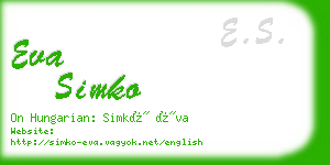 eva simko business card