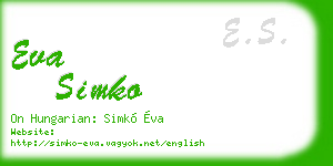 eva simko business card